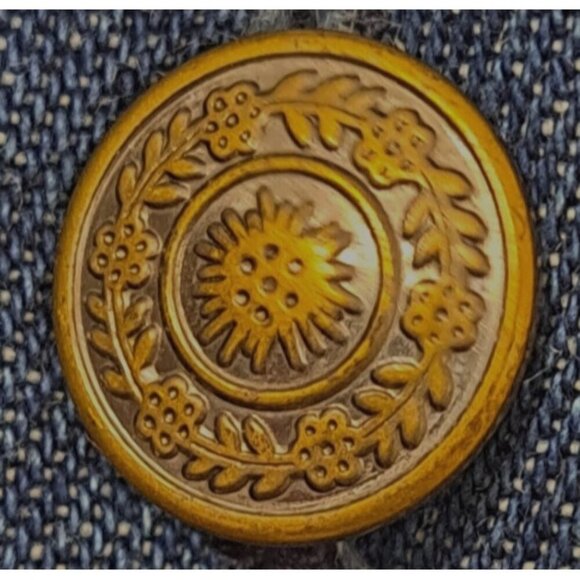 Vintage Bechamel Woman 1X Medium Wash Denim Embroidered Shacket Coastal Grandma - Picture 6 of 11